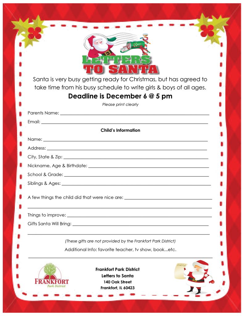 Letters-To-Santa-Checklist-2017 - Frankfort Park District